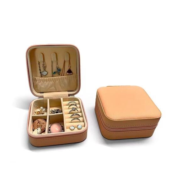 Women's Small Travel Jewelry Box - Peach - Picture 2 of 8